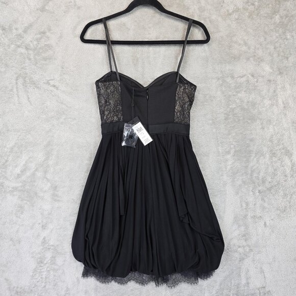 BCBGMAXAZRIA Dress Womens XS Black Kore Lace Sweetheart Bubble Hem Cocktail - Picture 9 of 11